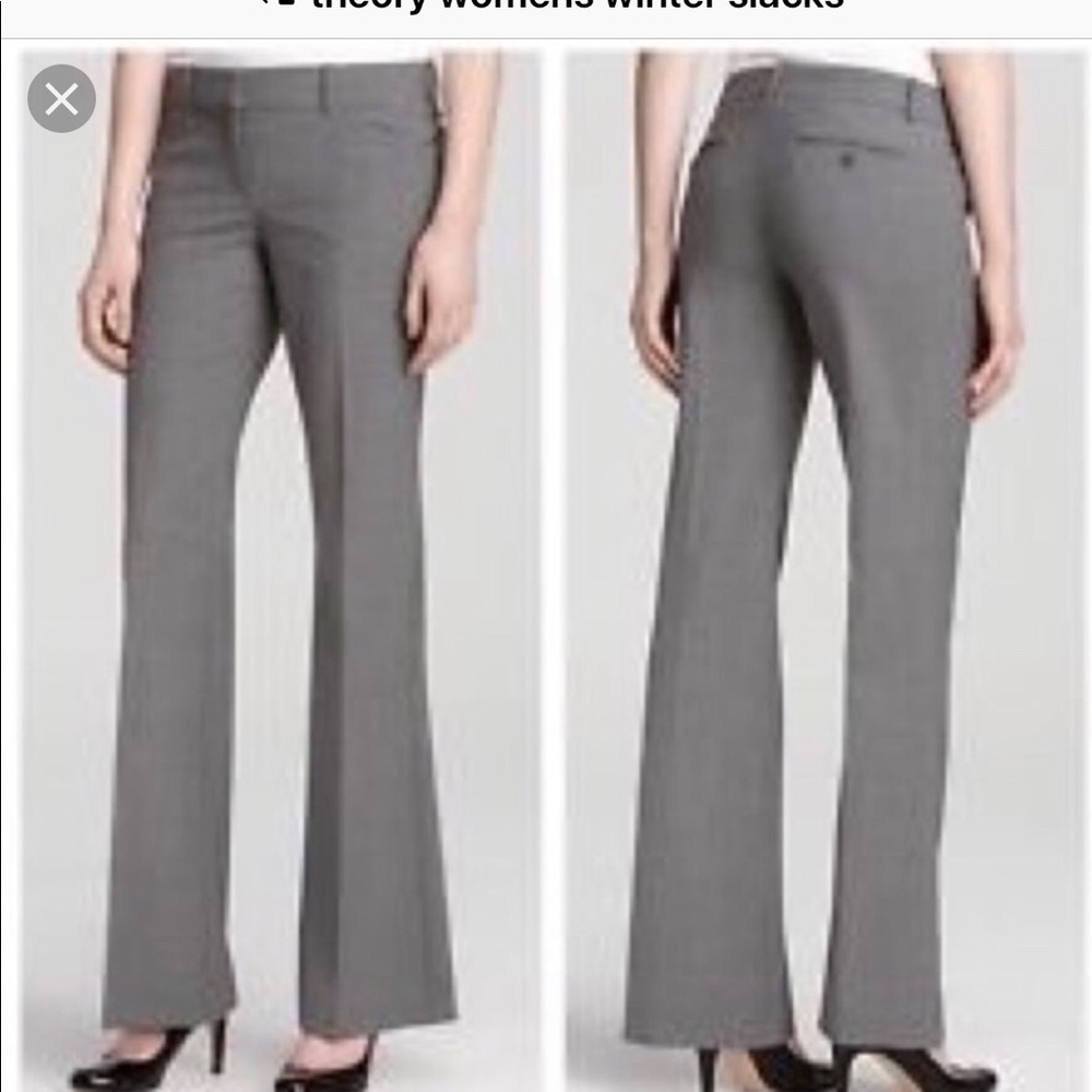 Theory Linen Grey Trousers/Slacks